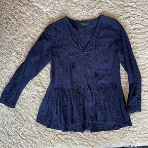 J. Crew Women's Pullover Blouse Dark Blue - Size 0